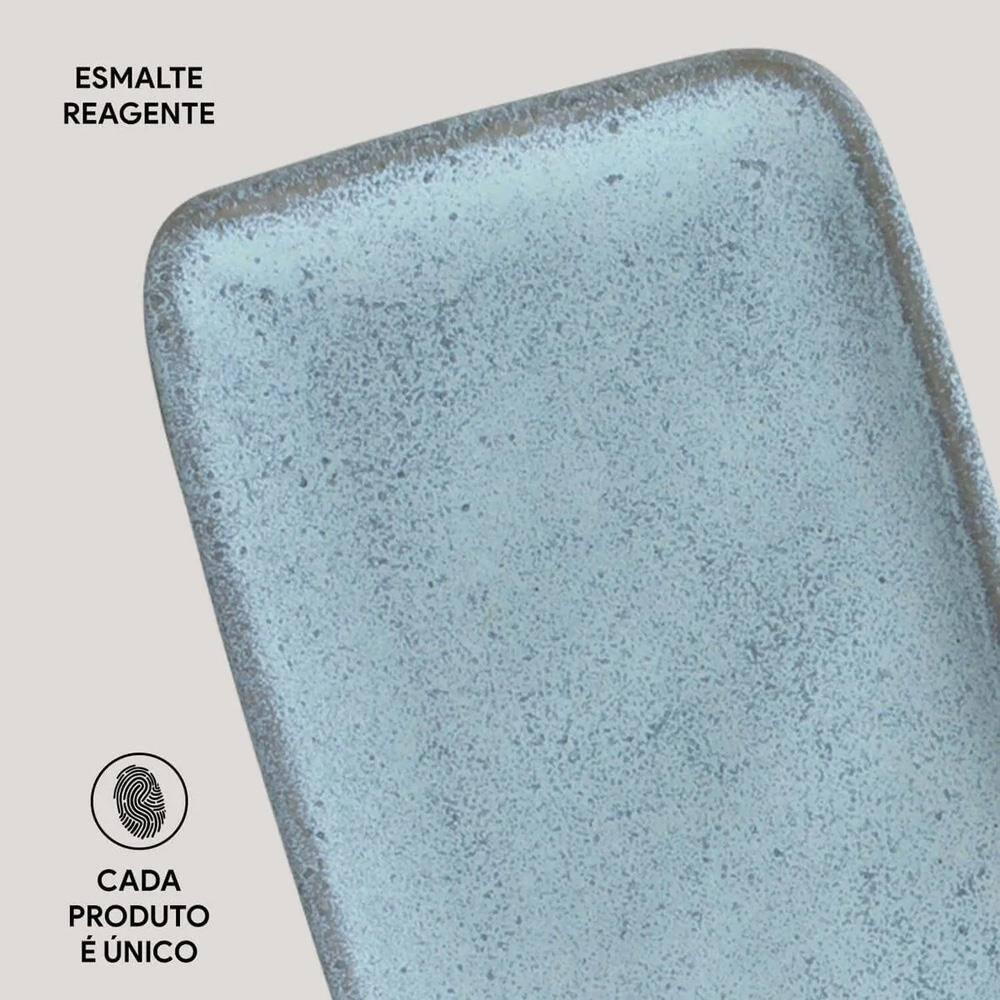 Conjunto de Travessas Retangular Média Porto Brasil Orgânico Breeze 33x13cm - 4 Peças - 4