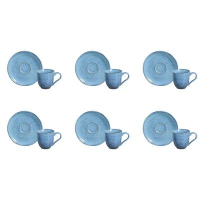 Conjunto de Xícaras e Pires de Café Porto Brasil Bio Breeze 120ml - 6 Peças