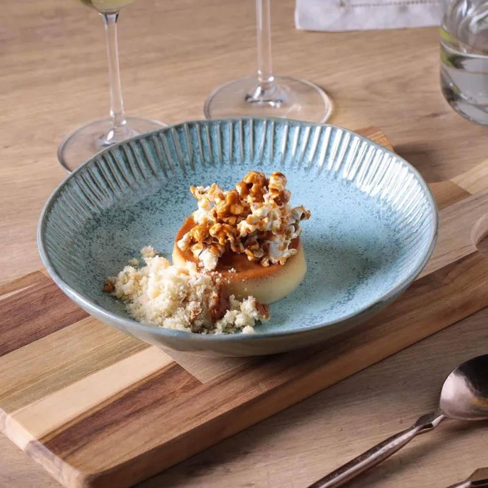 Conjunto com 6 Pratos Fundos Porto Brasil Linhas Breeze em Stoneware 22,5cm – Azul - 3