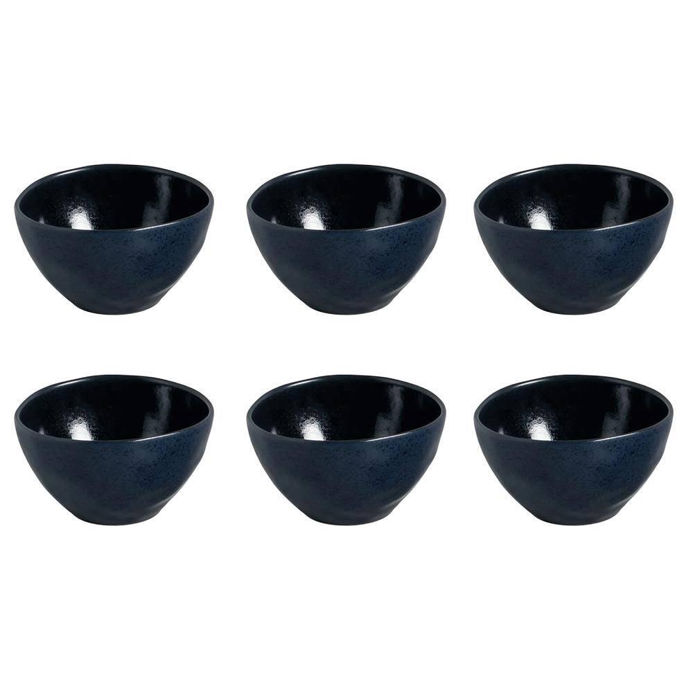 Conjunto de Bowls Orgânicos Night Blue Porto Brasil em Stoneware 558ml - 6 Peças - 1