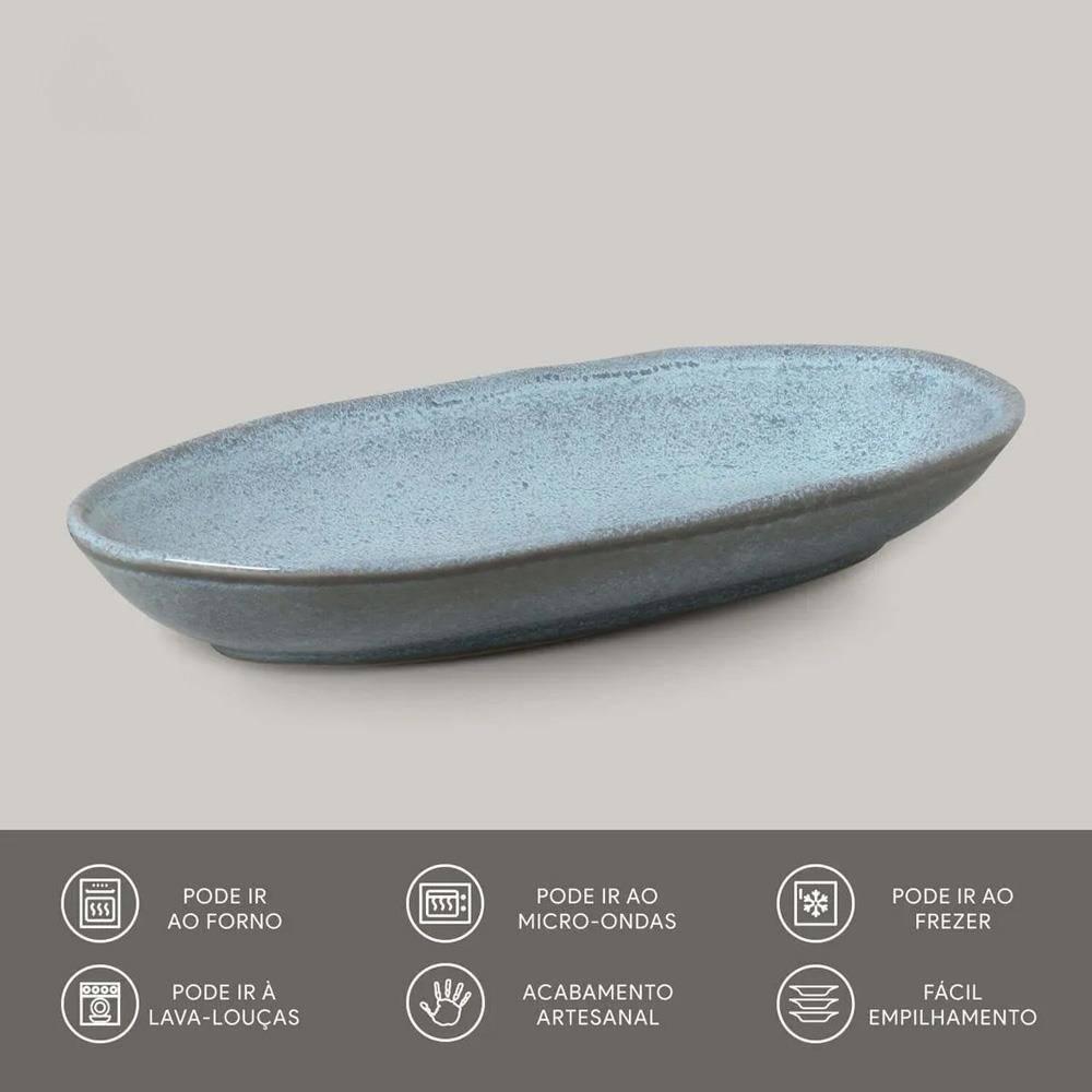 Conjunto de Travessas Oval Funda G Porto Brasil Orgânico Breeze 32x16cm - 4 Peças - 3