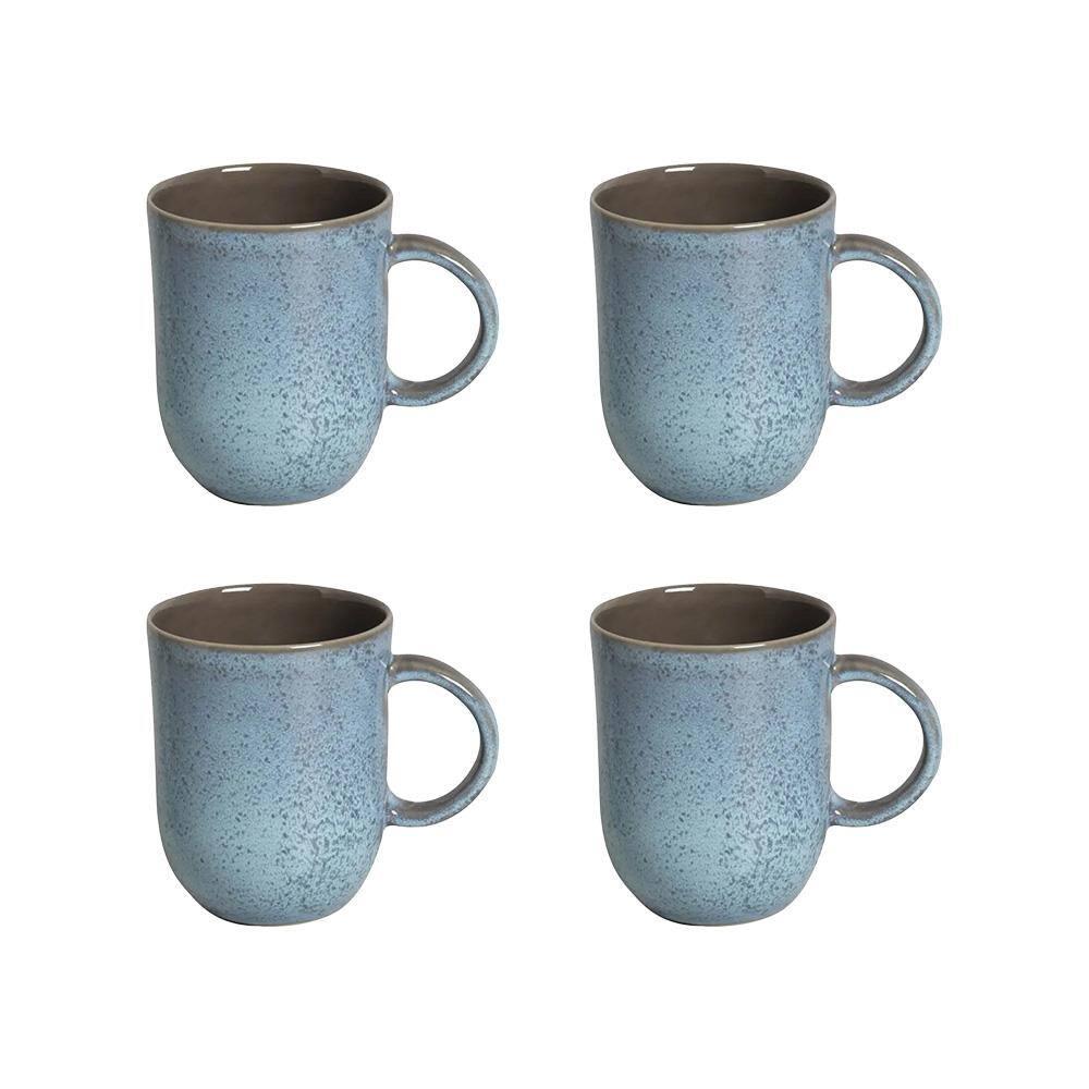 Conjunto de Xícaras Grandes Porto Brasil Coup Breeze em Cerâmica Stoneware Azul 330ml - 4 Peças - 1