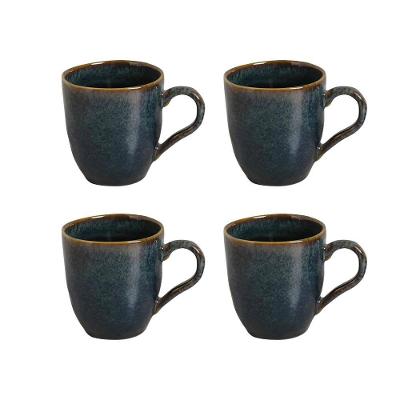 Conjunto de Canecas Porto Brasil Orgânico Oceano em Stoneware Azul 273 ml - 4 Peças