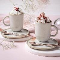 Conjunto de Canecas e Pires Porto Brasil Coup Stoneware Latte Off White 330ml - 4 Peças - 3