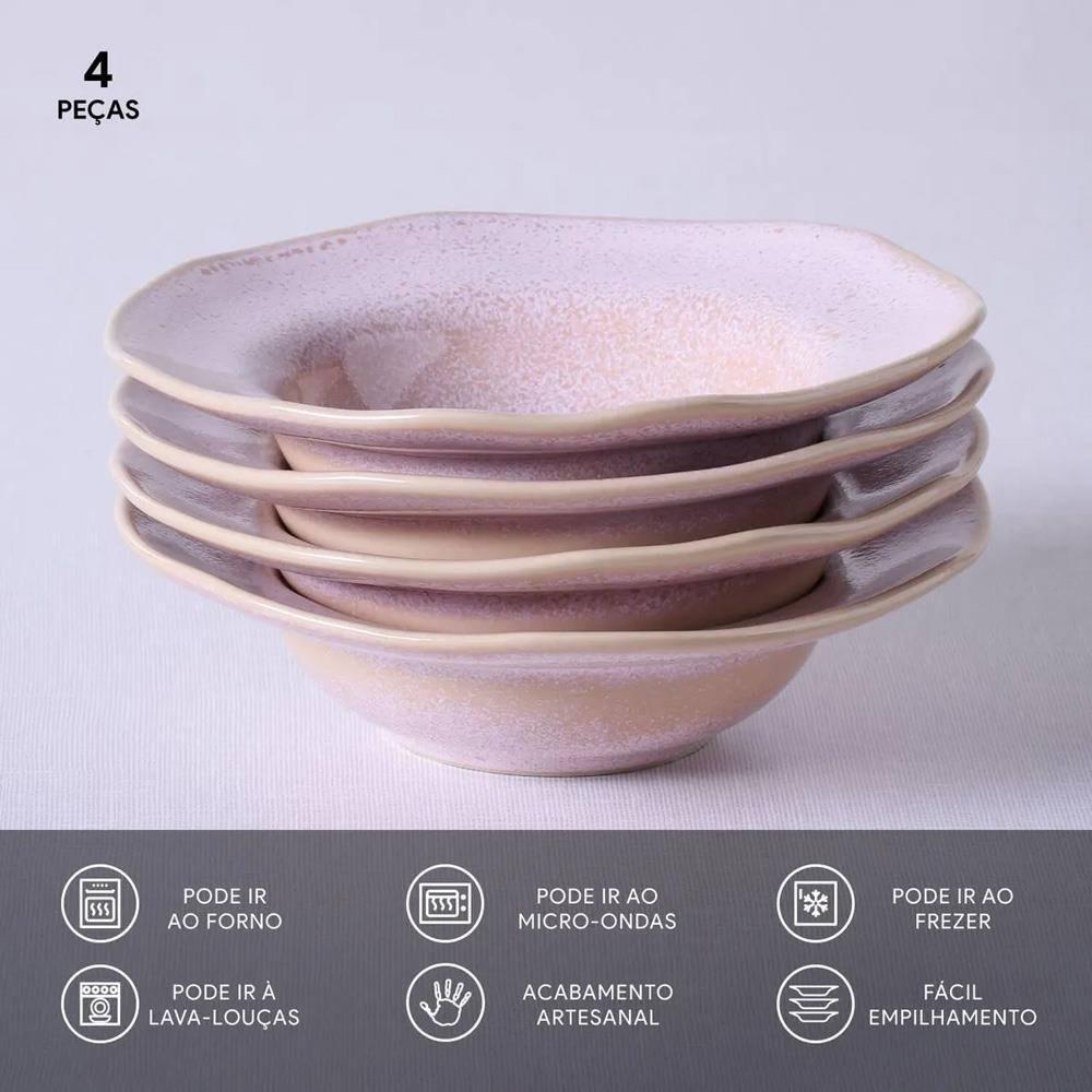 Conjunto de Pratos de Sobremesa Porto Brasil Orgânico Litchi 250ml - 4 Peças - 3