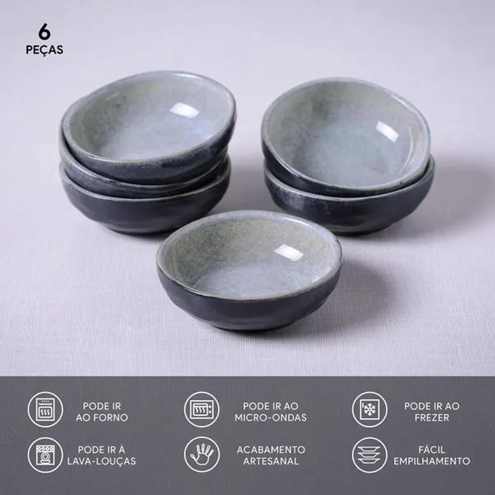 Conjunto de Ramequins Médios Porto Brasil Orgânico Dust com 6 Peças 70ml – Preto - 3