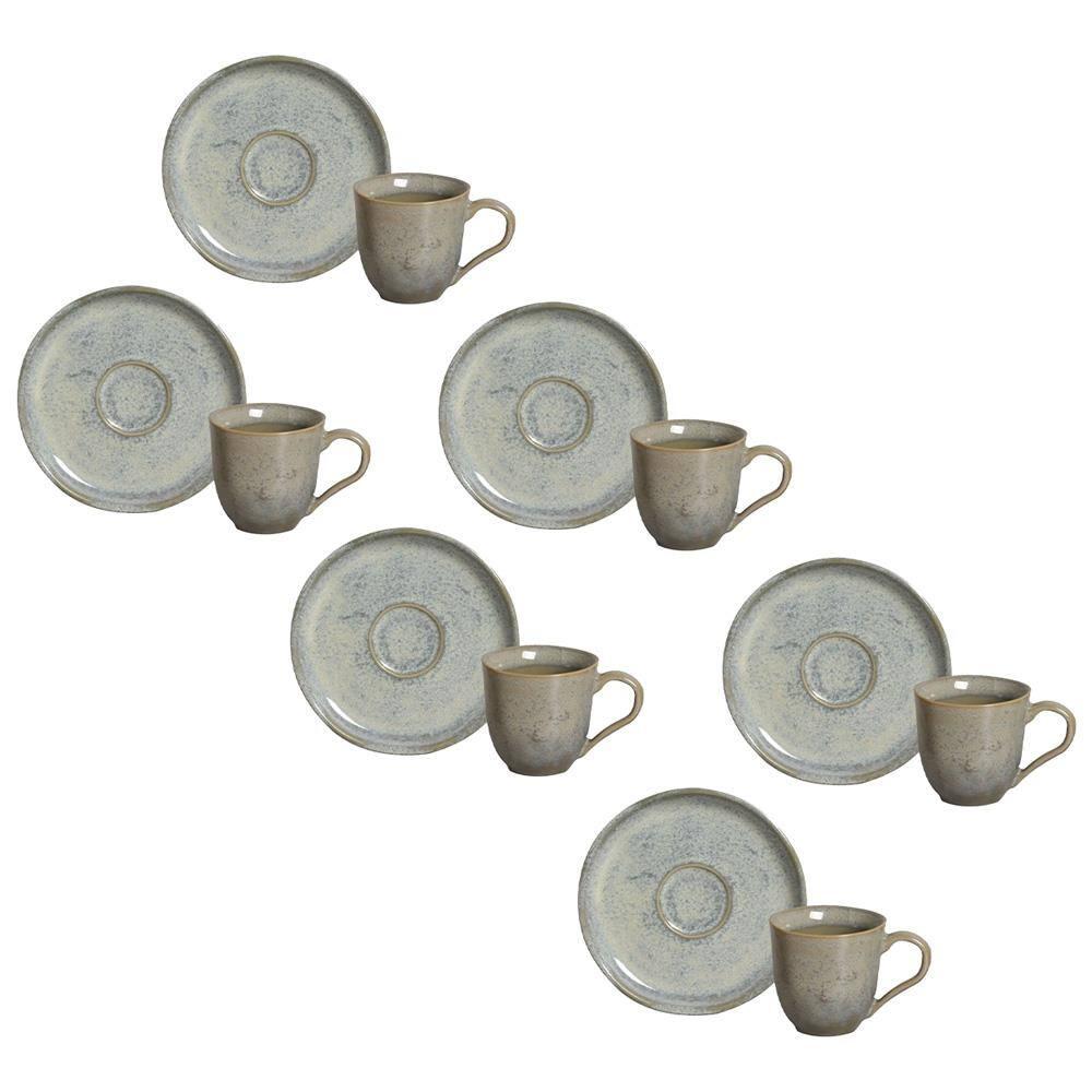 Conjunto de Xícaras de Café com Pires Porto Brasil Bio Green Granite 120ml - 6 Peças - 1