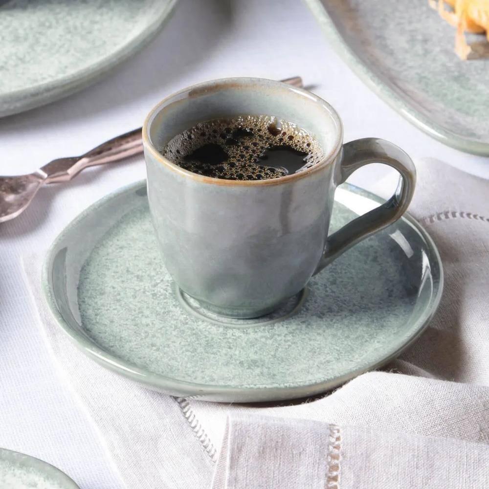 Conjunto de Xícaras de Café com Pires Porto Brasil Bio Green Granite 120ml - 6 Peças - 2
