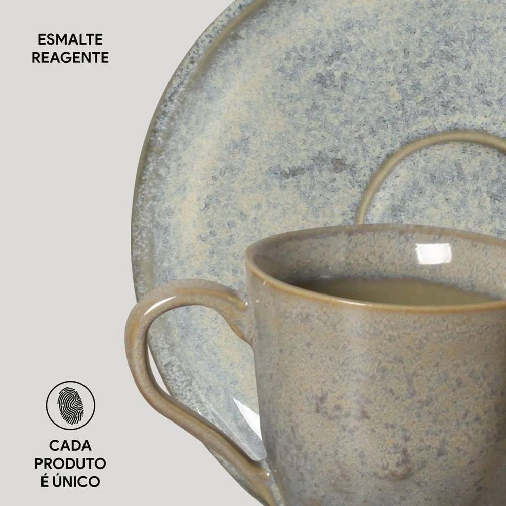 Conjunto de Xícaras de Café com Pires Porto Brasil Bio Green Granite 120ml - 6 Peças - 4