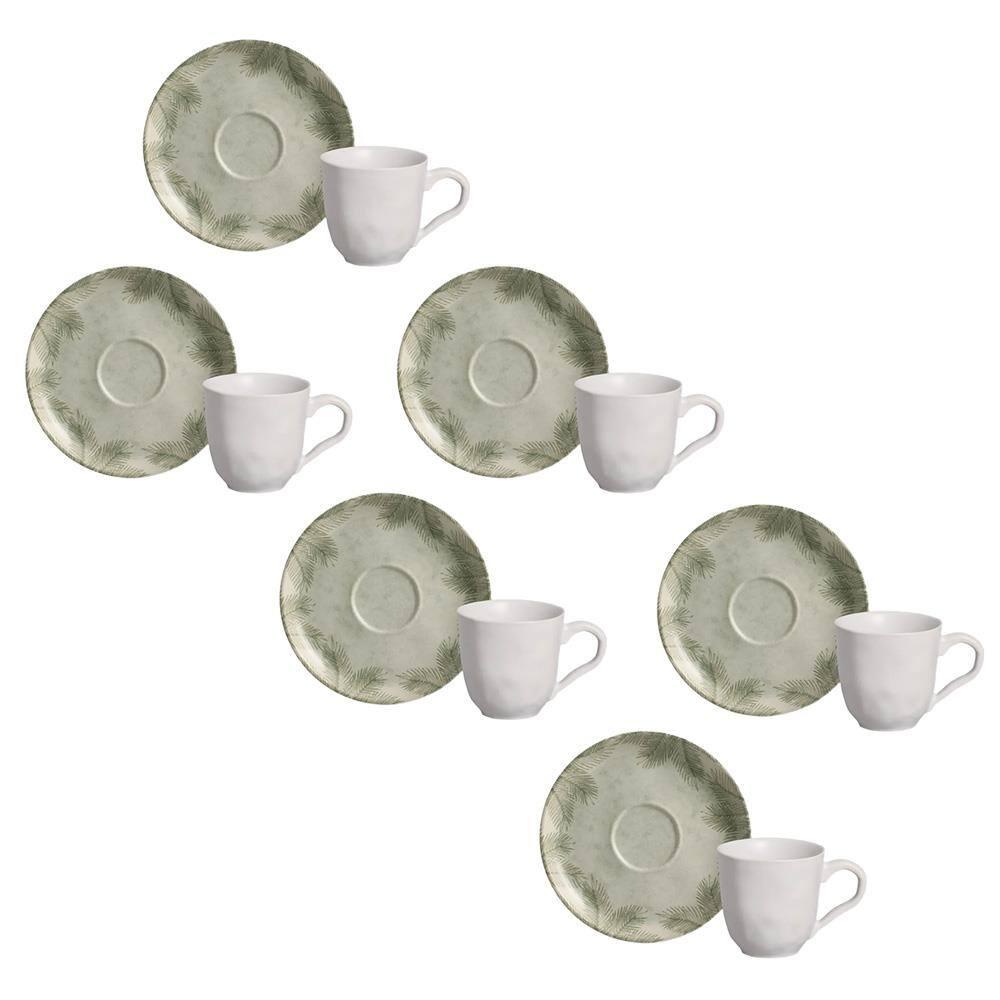 Conjunto de Xícaras de Café com Pires Porto Brasil Bio Tropicália 120ml - 6 Peças - 1