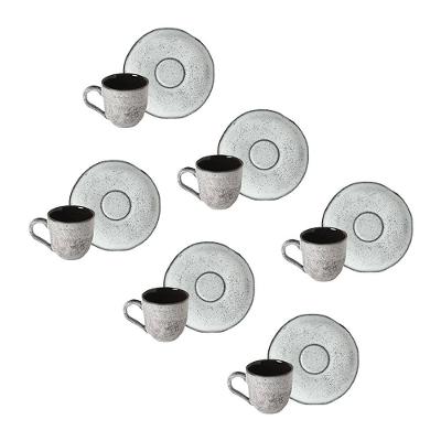 Conjunto de Xícaras de Café com Pires Porto Brasil Orgânico Echo 120ml - 6 Peças