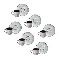 Conjunto de Xícaras de Café com Pires Porto Brasil Orgânico Echo 120ml - 6 Peças - 1