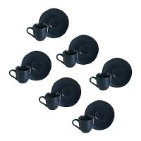 Conjunto de Xícaras de Café com Pires Porto Brasil Orgânico Night Blue 120ml - 6 Peças - 1