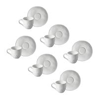 Conjunto de Xícaras de Café com Pires Porto Brasil Orgânico New White 120ml - 6 Peças - 1