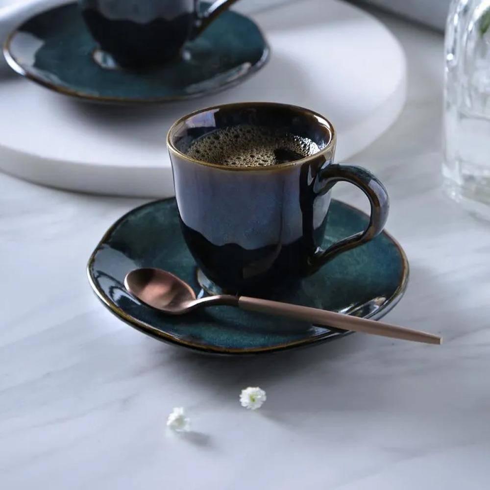 Conjunto de Xícaras de Café com Pires Porto Brasil Orgânico Oceano 120ml - 6 Peças - 2