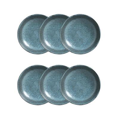 Conjunto de Pratos Fundos Porto Brasil Linhas Night Sky Azul 830ml - 6 Peças