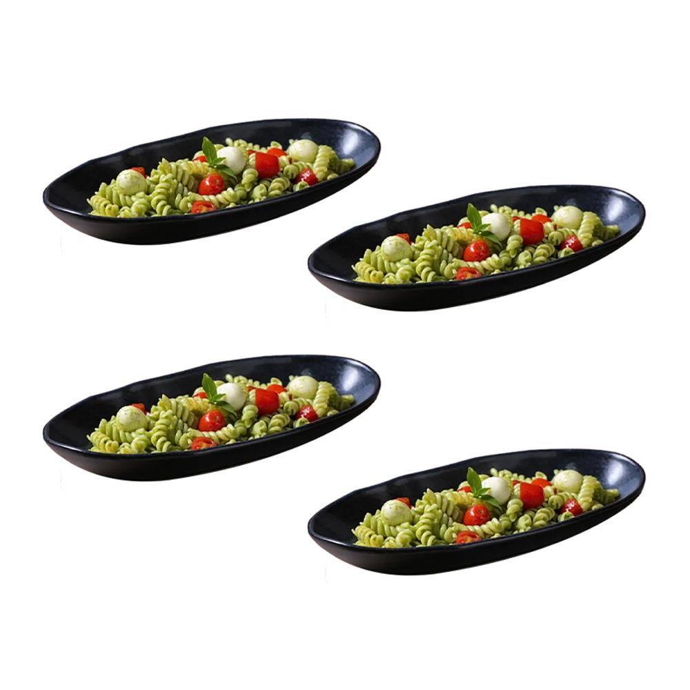 Conjunto de Travessas Ovais Grandes Porto Brasil Orgânico Night Blue 32x16cm - 4 Peças - 1