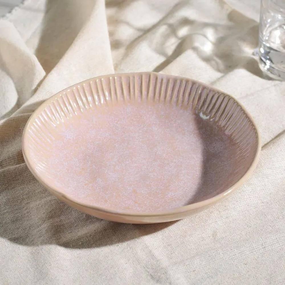 Conjunto de Pratos Fundos Porto Brasil Linhas Litchi Rosa Claro 830ml - 6 Peças - 3