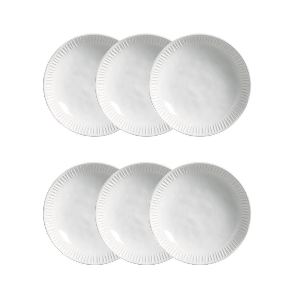 Conjunto de Pratos Fundos Porto Brasil Linhas New White 830ml - 6 Peças - 1