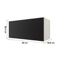 Armário Aéreo para Geladeira Bartira Rubi com 1 Porta e 80cm de Largura – Freixo/Preto Poah - 6