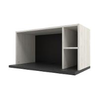 Armário Aéreo para Micro-ondas Bartira Rubi com 1 Nicho e 80,1cm de Largura – Freixo/Preto Poah - 1