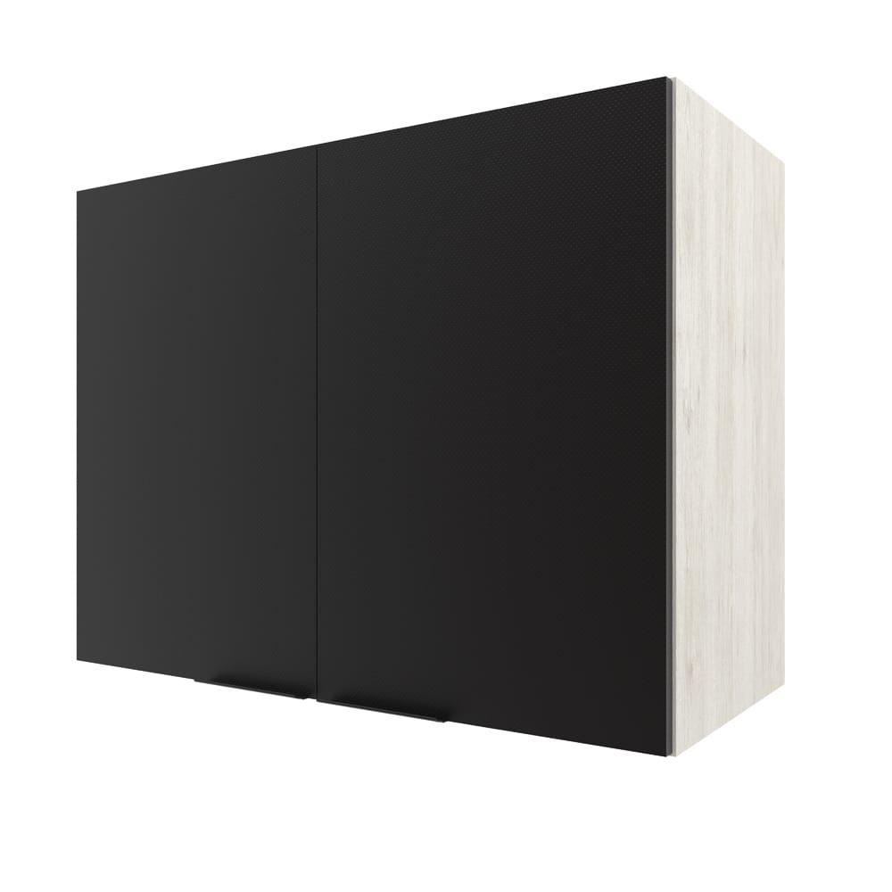 Armário Aéreo Bartira Rubi com 2 Portas, 1 Prateleira e 80cm de Largura - Freixo/Preto Poah - 1