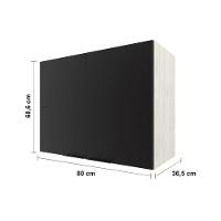 Armário Aéreo Bartira Rubi com 2 Portas, 1 Prateleira e 80cm de Largura - Freixo/Preto Poah - 6