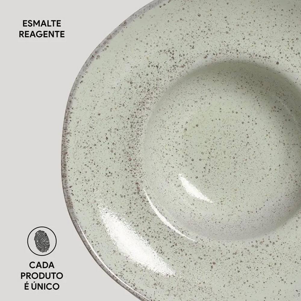 Conjunto de Pratos para Massa Porto Brasil Orgânico Pistache 450ml - 4 Peças - 4
