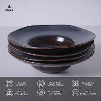 Conjunto de Pratos para Massa Porto Brasil Orgânico Titanium 450ml - 4 Peças - 3