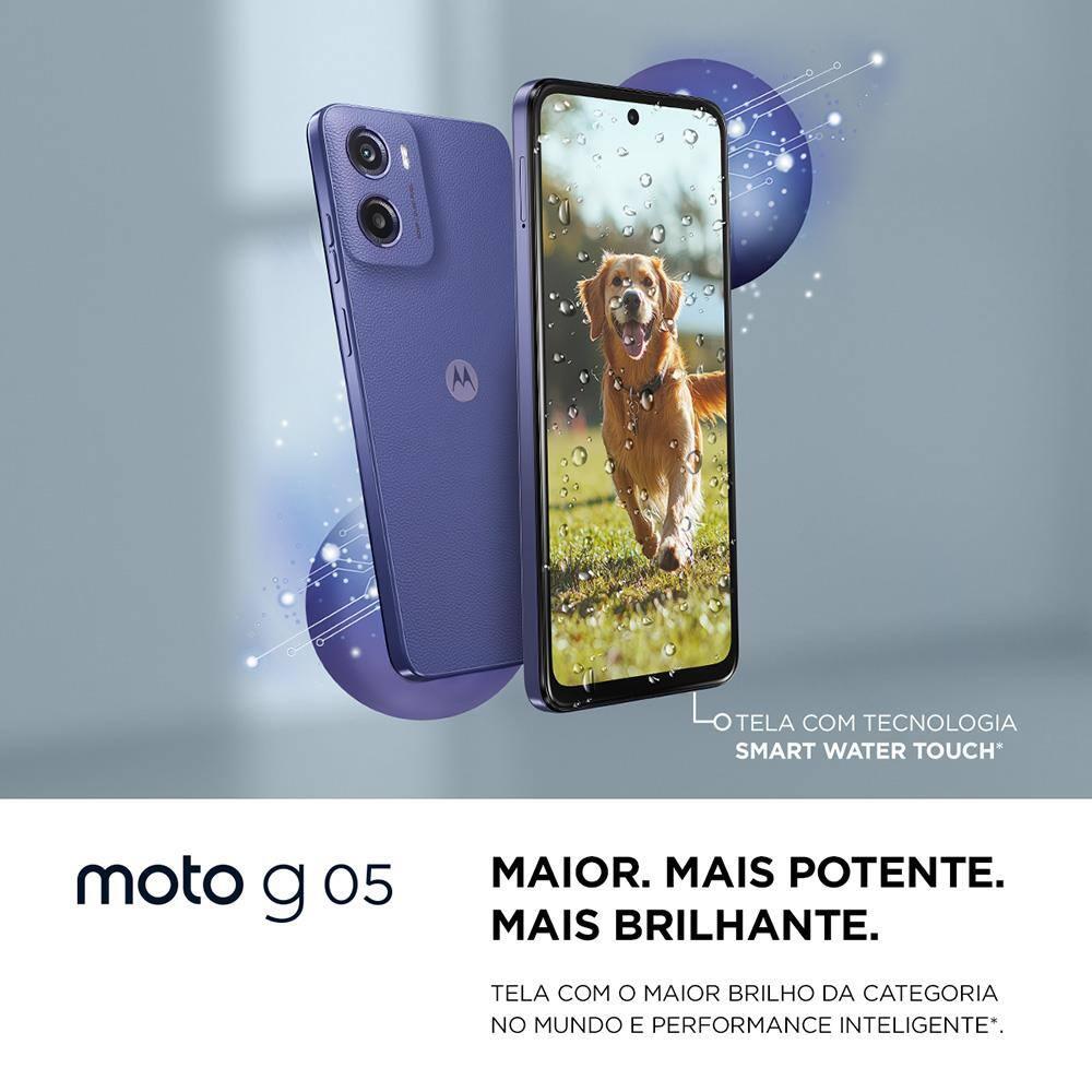 Smartphone Motorola Moto g05 Cinza Vegan Leather 128GB 4GB RAM + 8GB Ram Boost e Camera 50MP com AI Bateria de 5200 mAh Tela 6.7" e Superbrilho - 7