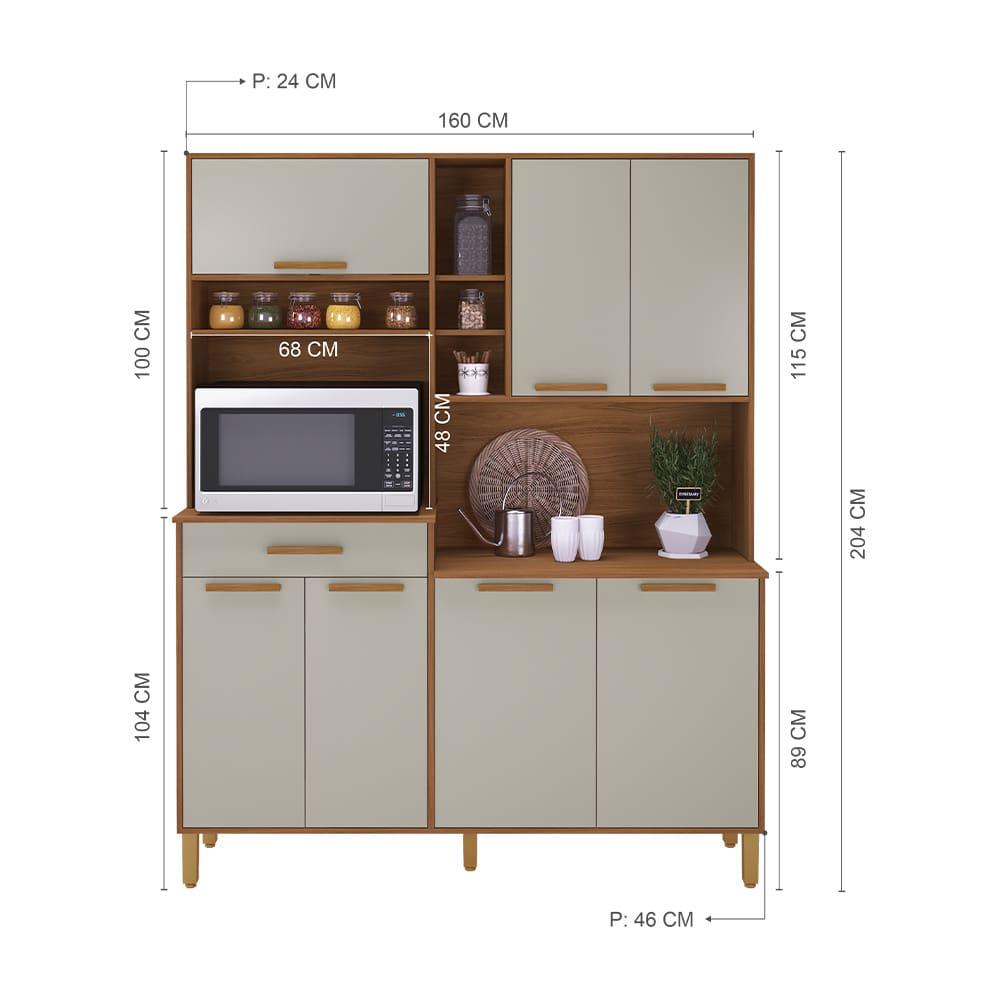 Cozinha Compacta Indekes Braga com 7 Portas e 1 Gaveta - 160cm de largura - 4