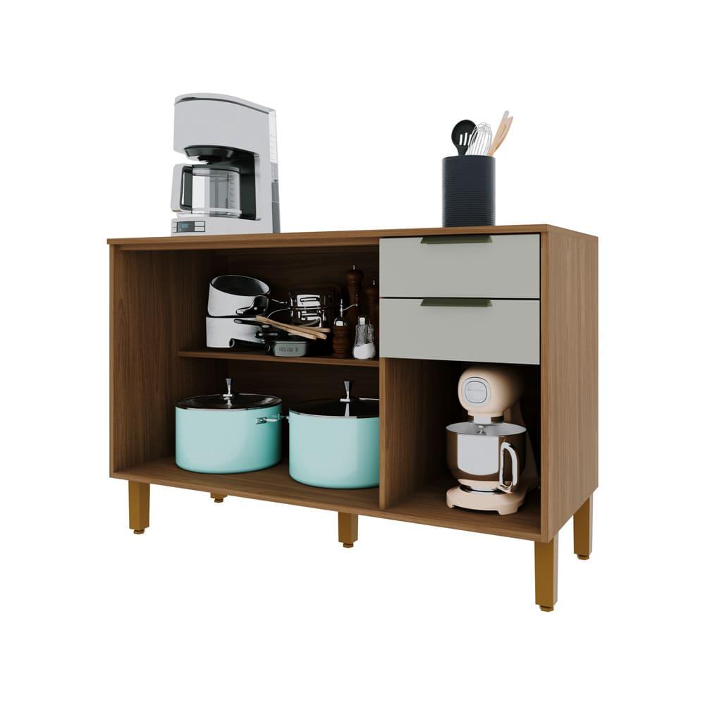 Balcão Indekes Toronto em MDP 15mm com 3 Portas e 2 Gavetas - 120cm de largura - 2