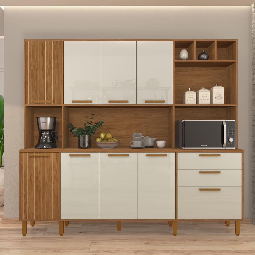 Cozinha Compacta Indekes Gramado com 9 Portas e 2 Gavetas - 219cm de Largura - 1