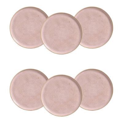 Conjunto de Pratos Rasos Porto Brasil Bio Litchi Rosa Claro 27,5cm – 6 Peças