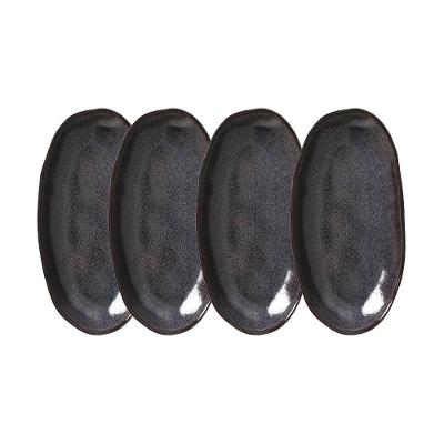 Conjunto de Travessas Ovais Grandes Porto Brasil Orgânico Titanium 32x16cm – 4 Peças