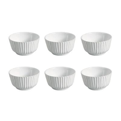 Conjunto de Ramequins Médios Porto Brasil Linhas New White com 6 Peças 170ml – Branco