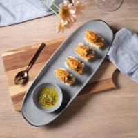 Conjunto de Travessas Ovais Rasas Grandes Porto Brasil Orgânico Dust 36x13cm – 4 Peças