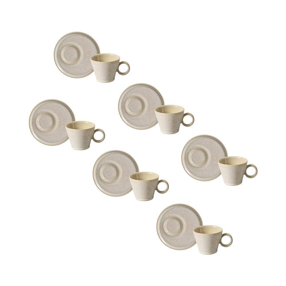 Conjunto de Xícaras de Chá com Pires Porto Brasil Neo Latte 210ml - 6 Peças - 1