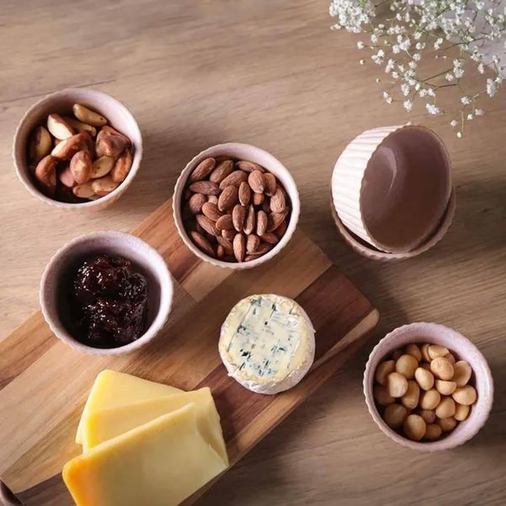 Conjunto de Ramequins Médios Porto Brasil Linhas Litchi com 6 Peças 170ml – Rosa Claro - 4