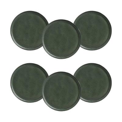 Conjunto de Pratos Rasos Porto Brasil Linhas Greenery Verde 27,5cm - 6 Peças