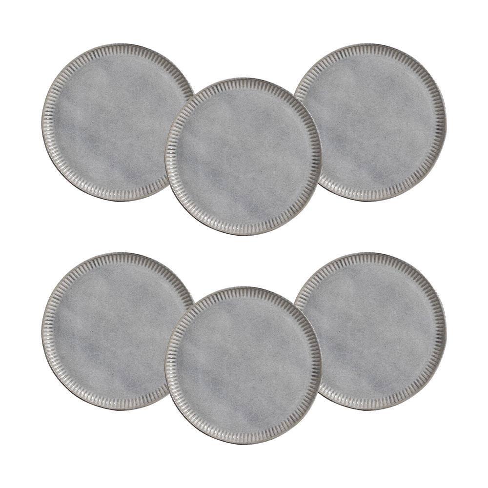Conjunto de Pratos Rasos Porto Brasil Linhas Dust 27,5cm - 6 Peças - 1