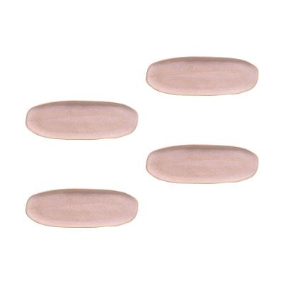 Conjunto de Travessas Oval Rasa Grande Porto Brasil Orgânico Litchi 36x13cm - 4 Peças