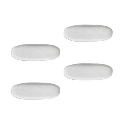 Conjunto de Travessas Oval Rasa Grande Porto Brasil Orgânico New White 36x13cm - 4 Peças