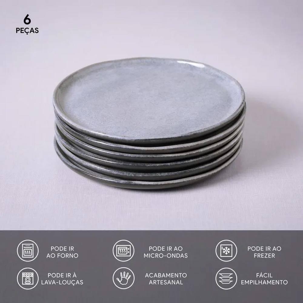 Conjunto de Pratos de Sobremesa Porto Brasil Bio Dust 21,5cm - 6 Peças - 3