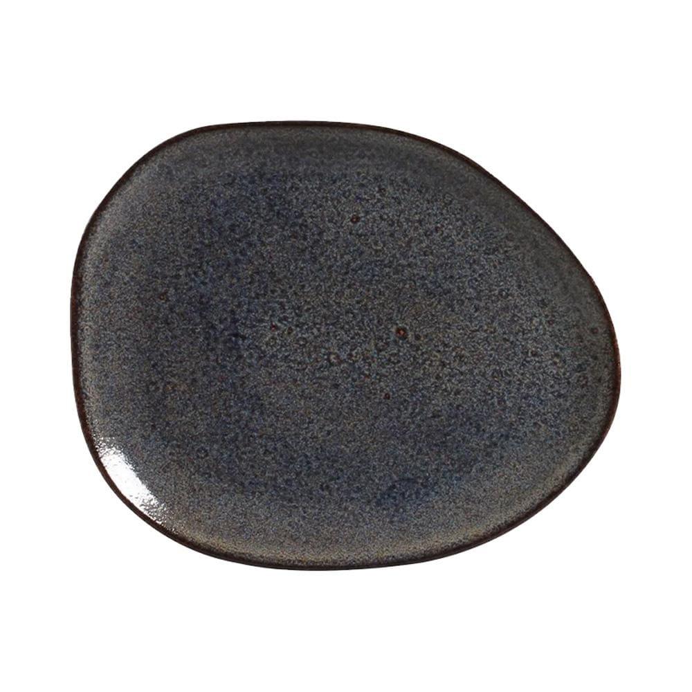 Conjunto de Pratos Rasos Ovais Porto Brasil Orgânico Titanium Azul Escuro 31cm - 6 Peças - 5