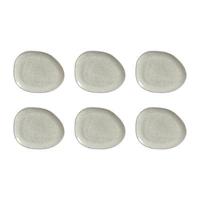 Conjunto de Pratos Rasos Ovais Porto Brasil Orgânico Pistache Verde 31cm - 6 Peças