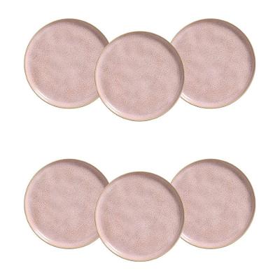 Conjunto de Pratos de Sobremesa Porto Brasil Bio Litchi Rosa Claro 21,5cm - 6 Peças