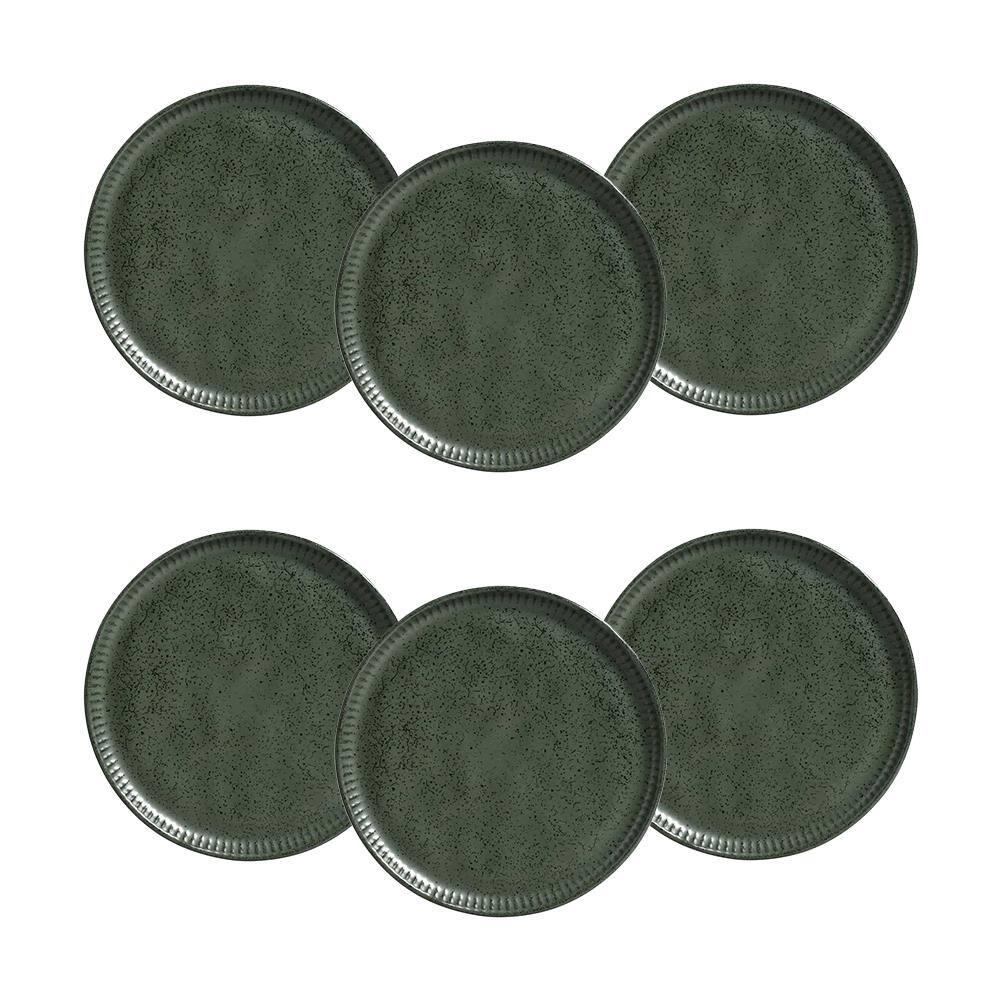 Conjunto de Pratos de Sobremesa Porto Brasil Linhas Greenery 21,5cm - 6 Peças - 1