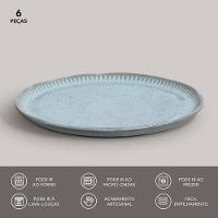 Conjunto de Pratos de Sobremesa Porto Brasil Linhas Breeze Azul 21,5cm - 6 Peças - 3