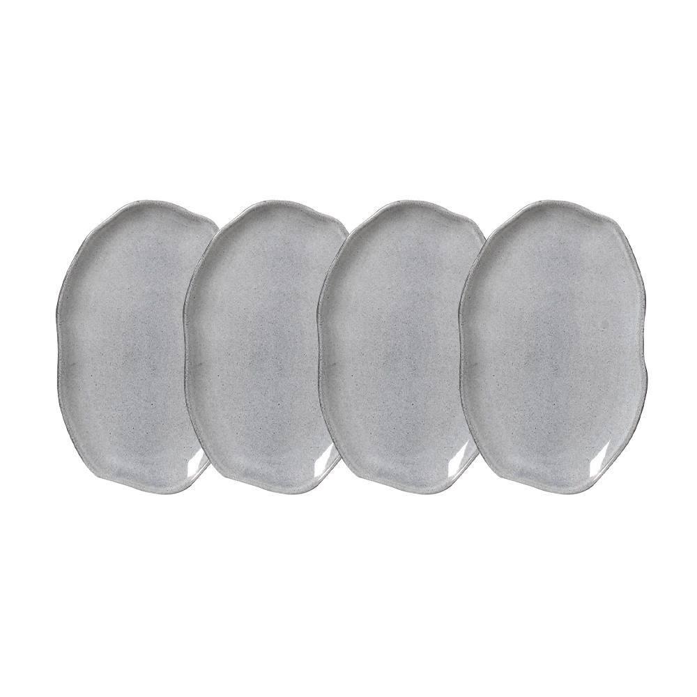 Conjunto de Travessas Oval Rasa Média Porto Brasil Bio Dust 30x20cm - 4 Peças - 1